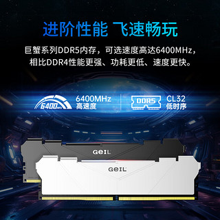 GeIL 金邦 48G(24GX2)套装 6000 DDR5内存条白色CL40