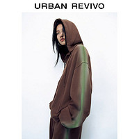 URBAN REVIVO UR女装休闲时髦美式复古运动抽绳连帽外套UWL130073
