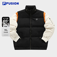 FILA FUSION斐乐潮牌羽绒服男2024春季时尚休闲撞色立领外套 正黑色-BK 175/96A/L