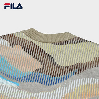 FILA 斐乐男子织衫2023冬时尚满印宽松毛衣 满印一-ZA 170/92A/M