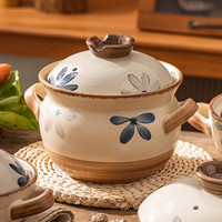 摩登主妇墨蓝系列 砂锅煲家用耐高温炖锅燃气灶陶瓷汤锅煲仔饭沙锅 3.5L墨蓝砂锅