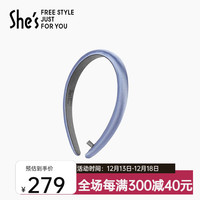 She's茜子轻简循迹柔软仿真丝缎五色发箍发卡头箍发饰压发头饰品发夹子 蓝色C0