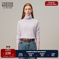 Teenie Weenie小熊20高领针织衫保暖毛衣女装时尚内搭 紫色 165/M