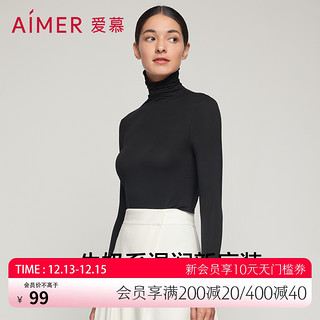 Aimer 爱慕 celwarm系列 女士小堆领打底衫 AM726922 星辰黑 170