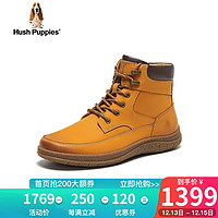 暇步士（Hush Puppies）马丁靴男高帮英伦休闲户外大黄靴B5L10DD3 黄色（绒里） 40