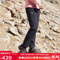 思凯乐(SCALER)户外软壳裤男加绒保暖防风四面弹力登山长裤 黑色女 L