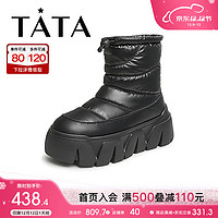 他她（TATA）2023冬时尚休闲酷炫雪地靴女款DWDX1DZ3 黑色 40