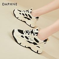 抖音超值购：DAPHNE 达芙妮 老爹鞋女2023秋冬新款松糕厚底休闲运动34码女鞋内增高鞋子