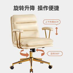 STARSPACE 头层牛皮电脑椅人体工学椅 米色