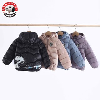 史努比（SNOOPY）秋冬季男女童连帽棉服外套时尚中大童卡通外套棉服百搭款 WM001紫色 110（100-110cm/23-33斤）
