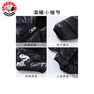 史努比（SNOOPY）秋冬季男女童连帽棉服外套时尚中大童卡通外套棉服百搭款 WM001紫色 110（100-110cm/23-33斤）