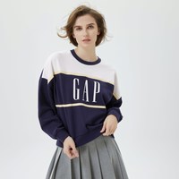 Gap女装秋季LOGO复古法式圈织软卫衣591007宽松运动上衣