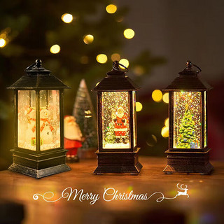 全品屋圣诞节装饰品发光小夜灯老人风烛台灯桌面摆件圣诞树场景布置 圣诞树