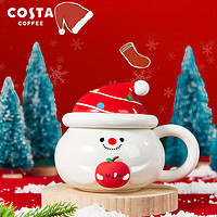COSTA陶瓷马克杯带盖办公室女生高颜值牛奶早餐圣诞创意可爱杯子 许愿魔法星-雪人异形马克杯