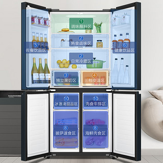 海尔电冰箱家用大容量466L十字双开四门变频一级能效无霜冷藏