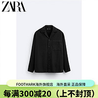 ZARA 男装 极简舒适宽松版型衬衫 2675316 800 黑色 L-XL(175/92A)