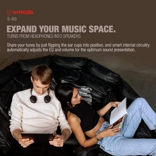 V-Moda S-80 无线耳机和扬声器系统。 超薄时尚的设计。 带可更换磁性盖个性化您的 S-80 (玫瑰金)