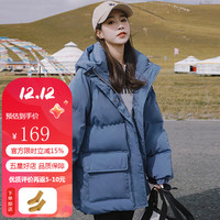 美茵曼丽 2023冬季新款棉衣棉服女连帽面包服短款小个子学院风减龄外套 XSDA13-2