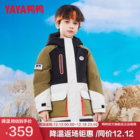 鸭鸭羽绒服鸭鸭(YAYA)童装儿童羽绒服洋气男童中大童撞色工装羽绒服加厚WG 军绿色调 140cm