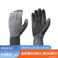 迪卡侬（DECATHLON） 触屏手套男冬季保暖防寒防风骑车运动滑雪骑行手套女士ODA 黑灰色 L