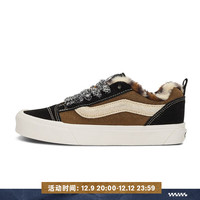 VANS范斯 Knu Skool抢眼面包鞋野性豹纹男鞋女鞋板鞋 黑色/棕色 37