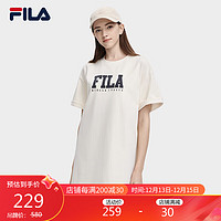 FILA 斐乐 官方女子连衣裙2023时尚休闲针织连衣裙多彩宽松休闲T恤裙子