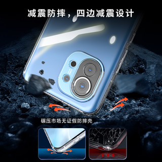 飞利浦（PHILIPS）小米手机壳透明超薄xiaomi防指纹气囊防摔tpu软ultra 小米11【镜头全包 品质】高清膜