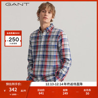 GANT甘特春夏男士时尚格纹复古牛津纺长袖衬衫|3020170 630红蓝格纹 L