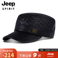 吉普(JEEP)帽子男士羊皮帽秋冬季暖防寒棒球帽时尚休闲鸭舌帽男帽A0672