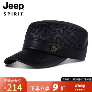 吉普（JEEP）帽子男士羊皮帽秋冬季暖防寒棒球帽时尚休闲鸭舌帽男帽A0672