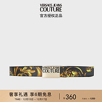 VERSACE 范思哲 Jeans Couture男士Garland板扣腰带皮带 黑色印花 90