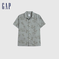Gap 盖璞 男童纯棉古巴领衬衫短袖602655儿童装休闲上衣