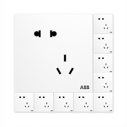 ABB 盈致系列 白色 错位斜五孔插座十只装
