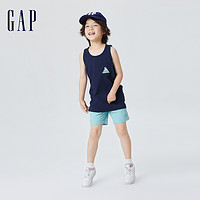 Gap男童夏季纯棉印花运动无袖背心585750儿童装休闲上衣