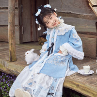 十三余 童装国风加绒保暖汉服女童2023百搭秋冬毛衣