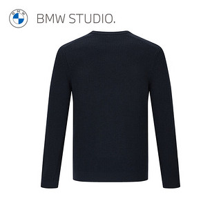 BMW Studio宝马studio 秋冬男装针织长袖圆领套头衫 NAVY L