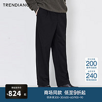 TRENDIANO百搭直筒宽松休闲裤长裤男潮 黑色090 M 30（2尺3）