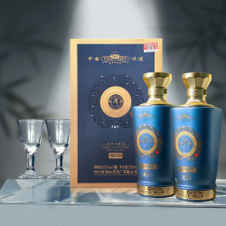 潭酒 过节送礼大曲坤沙粮食酒 酱香型白酒 纯粮酿造 53度 500ml 2瓶