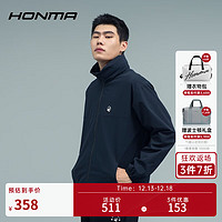 HONMA【活力系列】高尔夫服饰男士外套时尚运动连帽夹克 黑色 XL