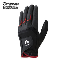 泰勒梅（Taylor made）男士高尔夫手套左手单只装轻薄透气Golf球手套 黑色 24