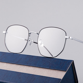 vgo 防蓝光眼镜防辐射眼镜男女手机电脑护目镜钛 0度平光镜架框黑银