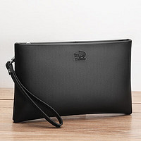 卡帝乐鳄鱼 男士手包柔软信封包手抓包礼物大容量手拿包男黑色父亲节礼物