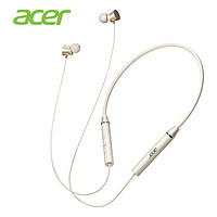 acer 宏碁 OHR201挂脖式蓝牙耳机 颈挂式无线跑步运动音乐耳机半入耳 米白色