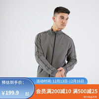 迪卡侬男士运动夹克透气网球服秋款长袖前拉链外套TAJ 卡其色 XL