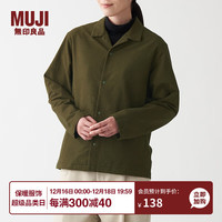 無印良品 MUJI 無印良品 男女通用 法兰绒 开领衬衫 长袖休闲百搭衬衣 ACA71A1A 卡其绿 L-XL