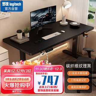 罗技（Logitech）实木颗粒升降桌办公桌电动升降桌E1级学习桌80*60cm