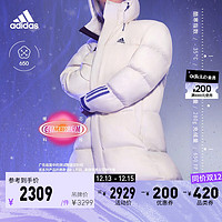 adidas阿迪达斯轻运动男装冬季运动暖芯科技650蓬保暖鹅绒羽绒服 矾土棕/黑色 A/L