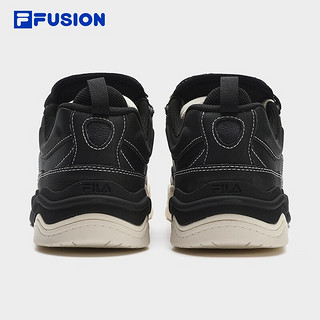 斐乐（FILA）FUSION斐乐潮牌男鞋KICK专业滑板鞋波浪底板鞋 黑/奶油白-BA 44.5