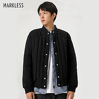 PLUS会员：Markless 羽绒服男2023冬季轻薄90白鸭绒外套冬装夹克YRB2307M黑色 XL