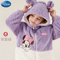 88VIP：Disney 迪士尼 女童外套秋冬2023新款儿童仿兔毛加厚洋气中大童加绒保暖上衣童装